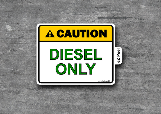 Diesel Only Caution Decal