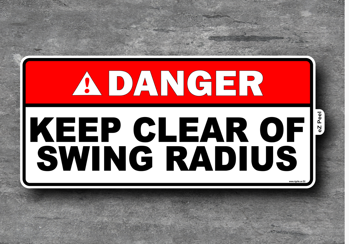 Swing Radius Hazard Decal